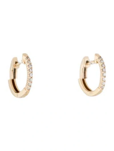 Pre-owned Earrings 14k Diamond Hoop  In Multi