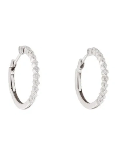 Pre-owned Earrings 14k Diamond Hoop  In Multi