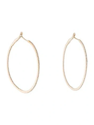 Pre-owned Earrings 14k Diamond Hoop  In Multi