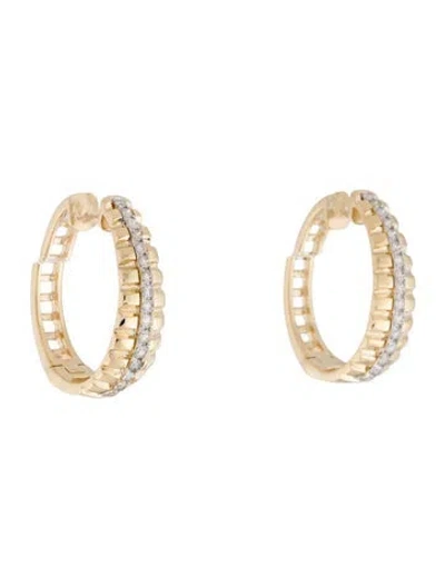 Pre-owned Earrings 14k Diamond Hoop  In Multi