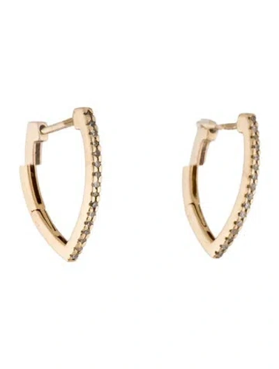 Pre-owned Earrings 14k Diamond Hoop  In Multi