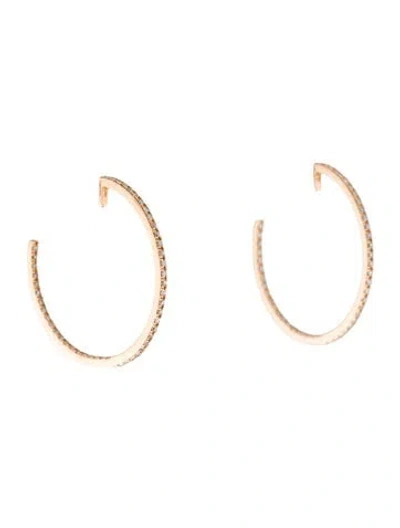 Pre-owned Earrings 14k Diamond Hoop  In Multi