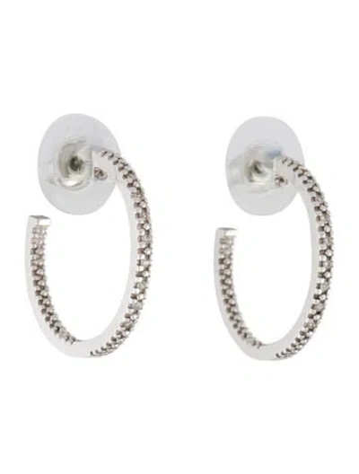 Pre-owned Earrings 14k Diamond Hoop  In Multi