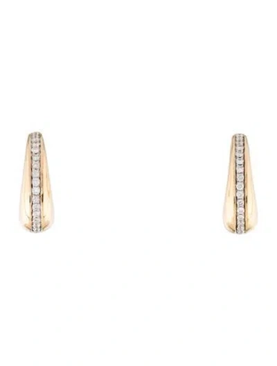 Pre-owned Earrings 14k Diamond Hoop  In Multi