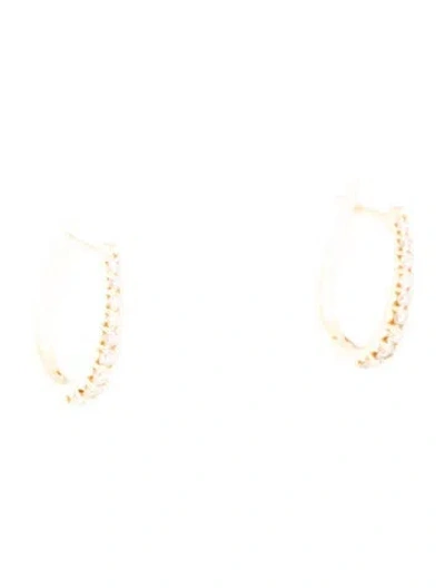 Pre-owned Earrings 14k Diamond Hoop  In Multi