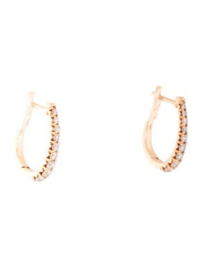 Pre-owned Earrings 14k Diamond Hoop  In Multi