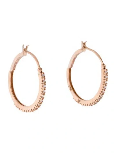 Pre-owned Earrings 14k Diamond Hoop  Set In Multi