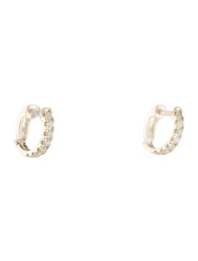 Pre-owned Earrings 14k Diamond Huggie  In Multi