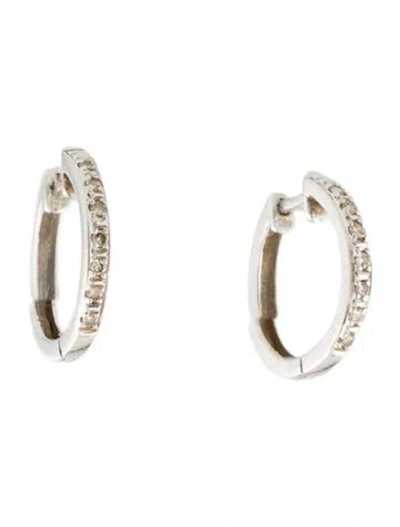 Pre-owned Earrings 14k Diamond Huggie  In Multi