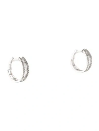 Pre-owned Earrings 14k Diamond Huggie  In Multi