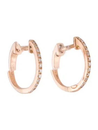Pre-owned Earrings 14k Diamond Huggie  In Multi