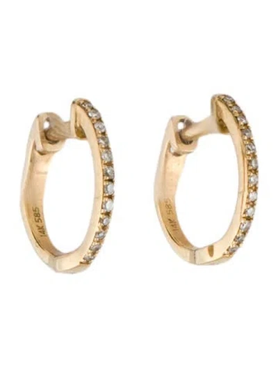 Pre-owned Earrings 14k Diamond Huggie  In Multi