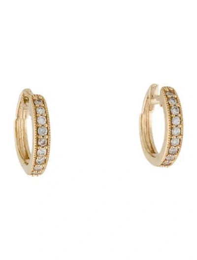 Pre-owned Earrings 14k Diamond Huggie  In Multi