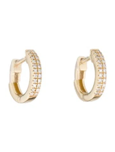 Pre-owned Earrings 14k Diamond Huggie  In Multi