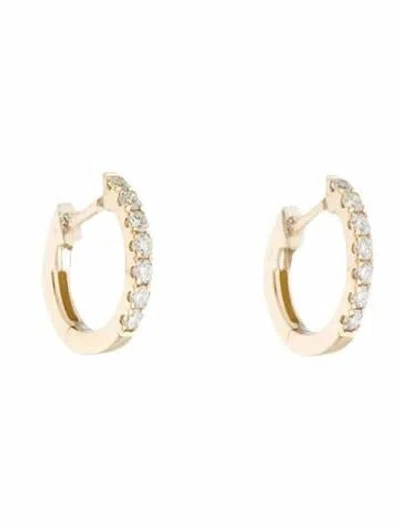 Pre-owned Earrings 14k Diamond Huggie  In Multi
