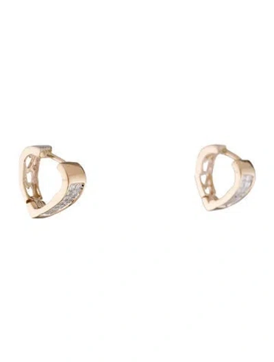 Pre-owned Earrings 14k Diamond Huggie  In Multi