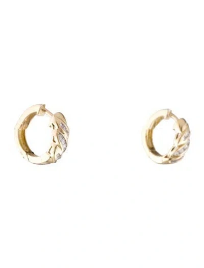 Pre-owned Earrings 14k Diamond Huggie  In Multi