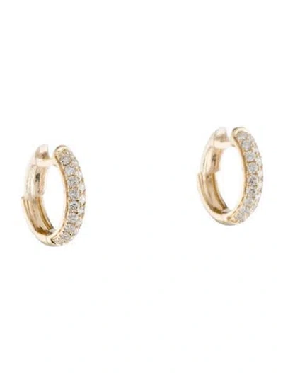 Pre-owned Earrings 14k Diamond Huggie  In Multi