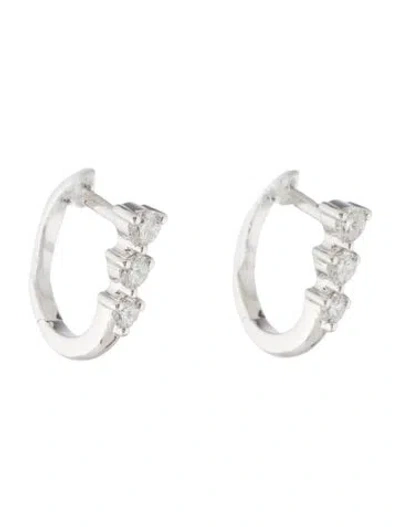Pre-owned Earrings 14k Diamond Huggie  In Multi