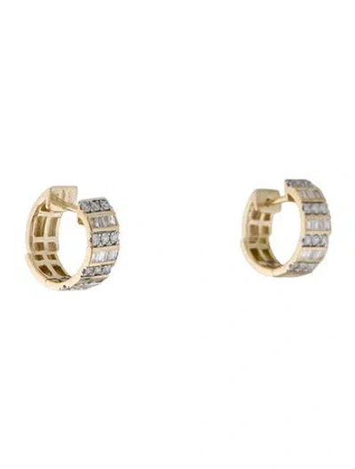 Pre-owned Earrings 14k Diamond Huggie  In Multi