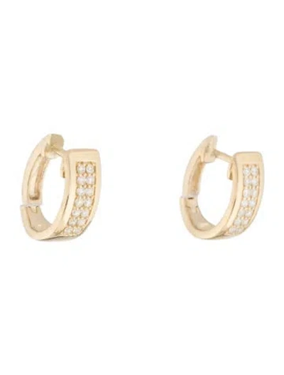 Pre-owned Earrings 14k Diamond Huggie  In Multi