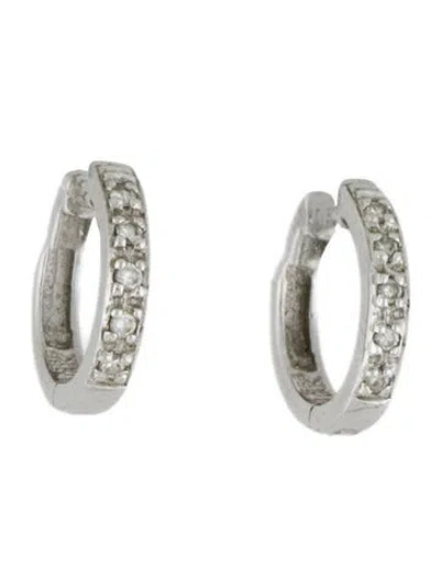 Pre-owned Earrings 14k Diamond Huggie  In Multi