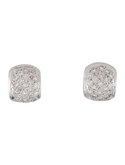 Pre-owned Earrings 14k Diamond Huggie  In Multi