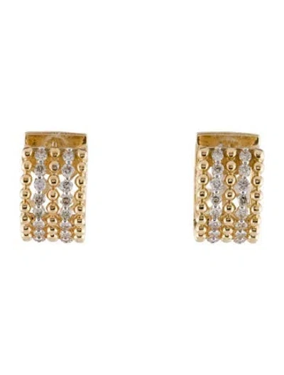 Pre-owned Earrings 14k Diamond Huggie  In Multi