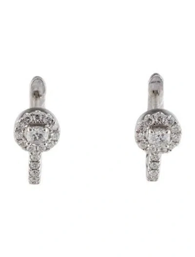 Pre-owned Earrings 14k Diamond Huggie  In Multi