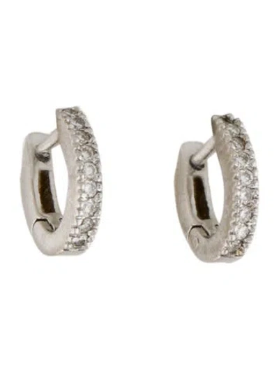 Pre-owned Earrings 14k Diamond Huggie  In Multi