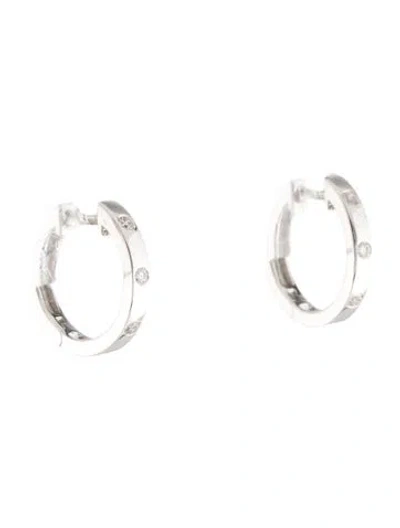 Pre-owned Earrings 14k Diamond Huggie  In Multi