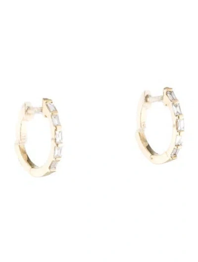 Pre-owned Earrings 14k Diamond Huggie  In Multi