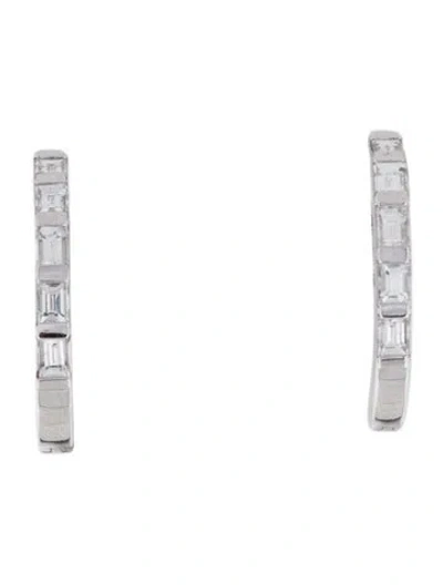 Pre-owned Earrings 14k Diamond Huggie  In Multi