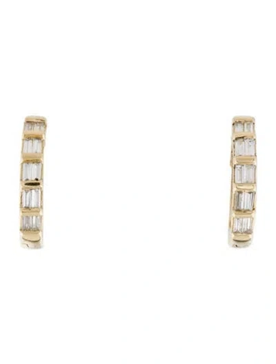 Pre-owned Earrings 14k Diamond Huggie  In Multi