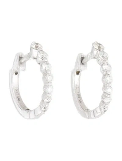 Pre-owned Earrings 14k Diamond Huggie  In Multi