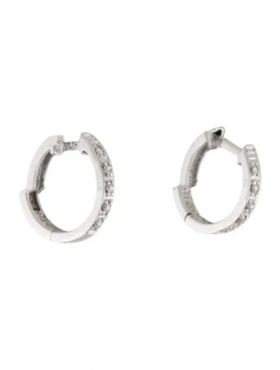 Pre-owned Earrings 14k Diamond Huggie  In Multi