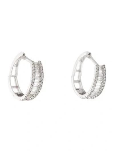 Pre-owned Earrings 14k Diamond Huggie  In Multi
