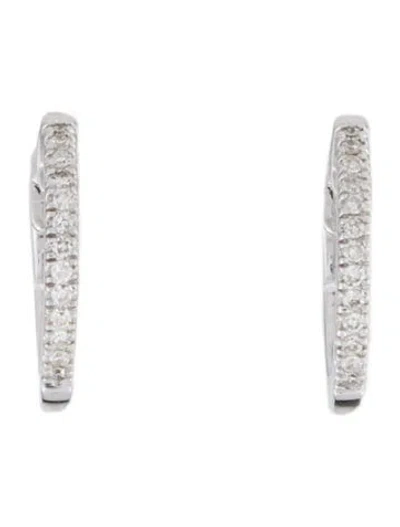 Pre-owned Earrings 14k Diamond Huggie  In Multi