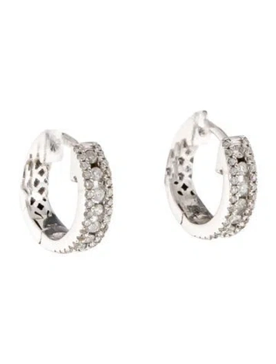 Pre-owned Earrings 14k Diamond Huggie  In Multi