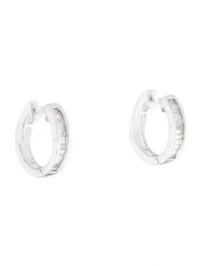 Pre-owned Earrings 14k Diamond Huggie  In Multi
