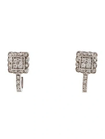 Pre-owned Earrings 14k Diamond Huggie  In Multi
