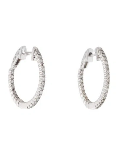 Pre-owned Earrings 14k Diamond Huggie  In Multi