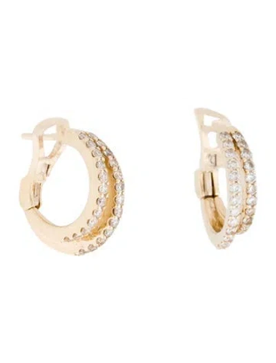 Pre-owned Earrings 14k Diamond Huggie  In Multi