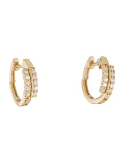 Pre-owned Earrings 14k Diamond Huggie  In Multi