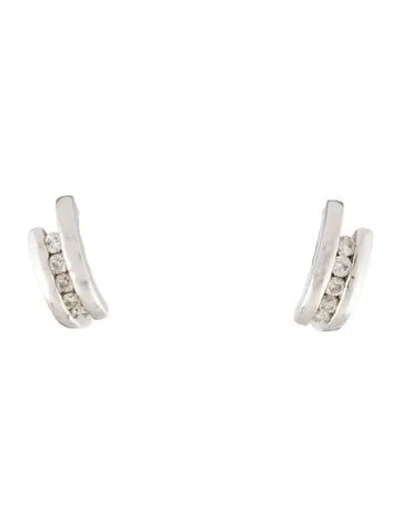 Pre-owned Earrings 14k Diamond Huggie  In Multi