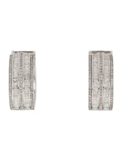 Pre-owned Earrings 14k Diamond Huggie  In Multi