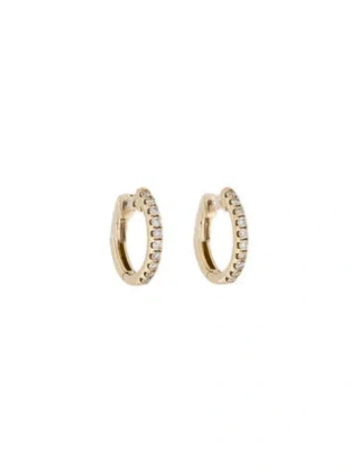 Pre-owned Earrings 14k Diamond Huggie  In Multi
