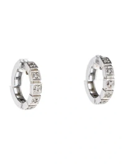 Pre-owned Earrings 14k Diamond Huggie  In Multi