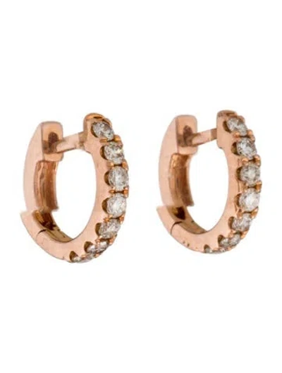 Pre-owned Earrings 14k Diamond Huggie  In Multi