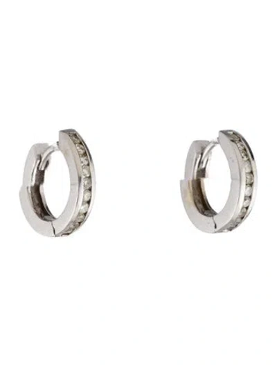 Pre-owned Earrings 14k Diamond Huggie  In Multi